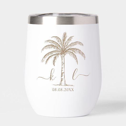 Logo du Mariage Monogramme Palm Tree (Arrière)