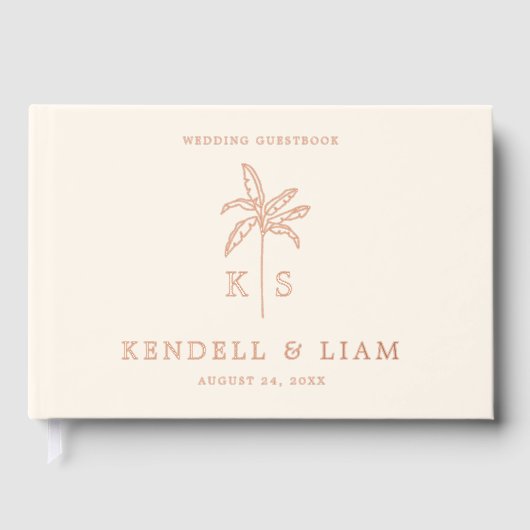 Logo du Mariage Monogramme Palm Tree Foil Livre d' (Recto)