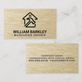 Logo du marteau | Carte de visite du grain de bois (Devant / Derrière)