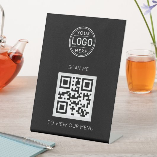 Logo du menu du code QR - Panneau moderne du piéde (In SItu)