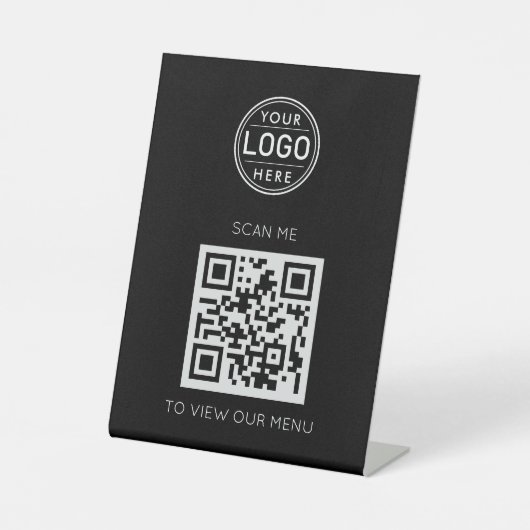 Logo du menu du code QR - Panneau moderne du piéde (Recto)