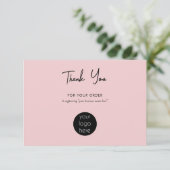 Logo du Merci d'affaires personnalisé rose (Debout devant)