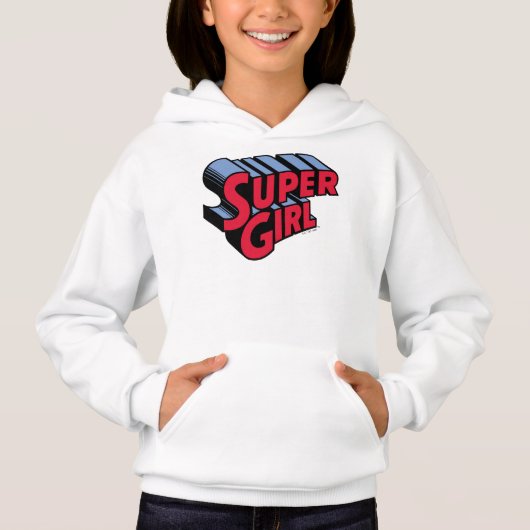 Logo du nom empilé de la superfille rouge et bleue (Devant)
