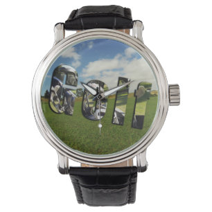 Logo Du Parcours De Golf, Mens Grand Visage Montre