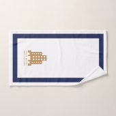 Logo du rectangle blanc bleu marine (Serviette à main)