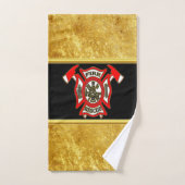 Logo du Service des incendies Feuil doré et insign (Serviette à main)