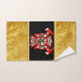 Logo du Service des incendies Feuil doré et insign (Serviette à main)