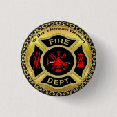 Logo du service d'incendie Badge noir et or (Devant)