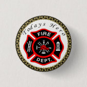 Logo du service d'incendie Badge noir et rouge (Devant)