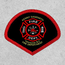 Logo du service d'incendie Badge noir et rouge3