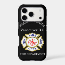 Logo du service d'incendie Bleu et blanc Badge or