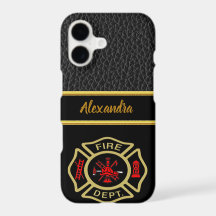 Logo du service d'incendie Or et insigne arrière o