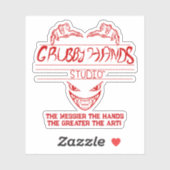 Logo du studio Grubby Hands + Sticker Motto Vinyl (Feuille)