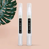 Logo du stylo à huile de cuticule noire Étiquette 