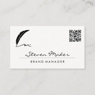 Logo du stylo plume   Carte de visite de code QR