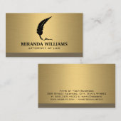 Logo du stylo plume | Carte de visite métal or (Devant / Derrière)