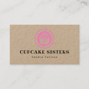 Logo du timbre Cupcake carte de visite rustique kr