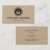 Logo du timbre Cupcake carte de visite rustique kr (Devant / Derrière)