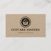 Logo du timbre Cupcake carte de visite rustique kr (Devant)