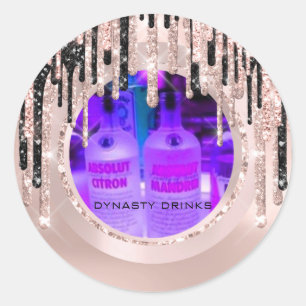 Logo Dynasty Drinken Event Lux druist Roos in Abso Ronde Sticker