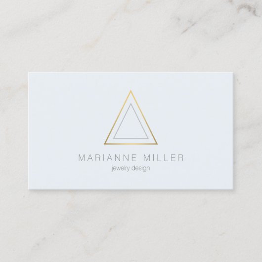 Logo Edgy et moderne Gold Triangle 2 Carte de visi (Devant)