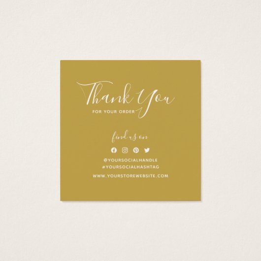 Logo Editable Border Social toevoegen Hartelijk da Vierkante Visitekaartjes (Achterkant)