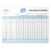 Logo Editable Office Restroom Cleaning Log Notepad Notitieblok (Voorkant)
