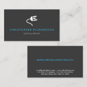 LOGO ÉLECTRICIEN CARTE DE VISITE MODERNE EN GRAS (Devant / Derrière)