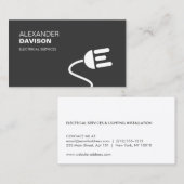 LOGO ÉLECTRICIEN CARTE DE VISITE MODERNE I (Devant / Derrière)