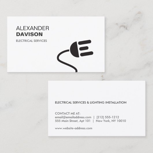 LOGO ÉLECTRIQUE CARTE DE VISITE MODERNE II (Devant / Derrière)