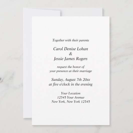 Logo élégant du mariage de script invitation perso (Devant)