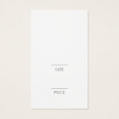 Logo élégant et nom Vêtements blancs tag prix (Dos)