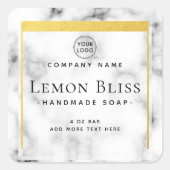 Logo élégant étiquette de produit bordure en marbr (Devant)