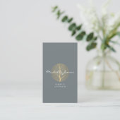 Logo Elegant Gold Leaf sur Slate II Carte de visit (Debout devant)