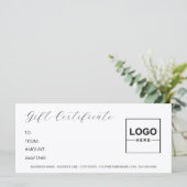 Logo Elegant Minimaal Modern Wit Cadeaubon (Staand voorkant)