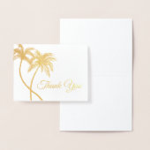 Logo élégant Palm Trees Gold Foil Merci Cartes (Affichage)