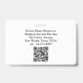 Logo élégant Photo d'entreprise Badge d'employé (Arrière)