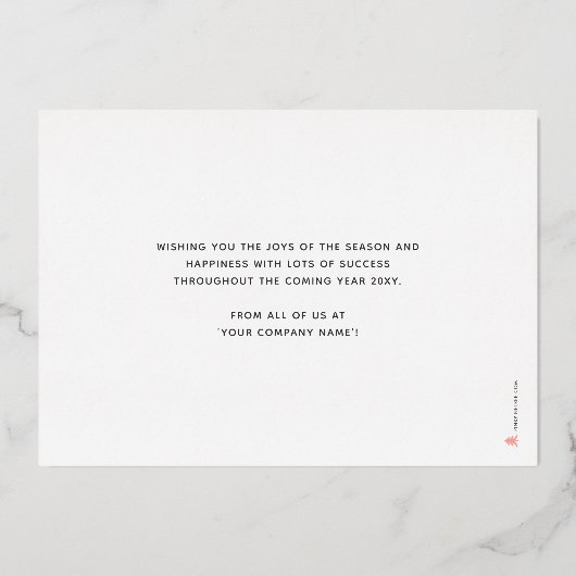 Logo Elegante Navy Blue Business Holiday Kaart (Achterkant)