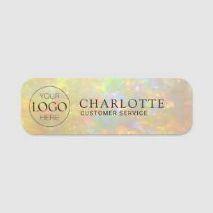 Logo Elegante Opal Steen Textuur Werknemer/ Pers Naamplaatje