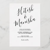 Logo emblème romantique or mariage Foil Invitation (Verso)