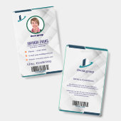 Logo employé photo ou Badge blanc CODE QR (Avant & arrière)