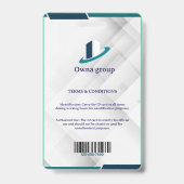 Logo employé photo ou Badge blanc CODE QR (Arrière)