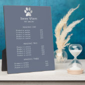 Logo Empreinte de patte Faux Silve Foil Et Plaque (Côté)