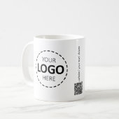 Logo en aangepaste QR Code Generator Marketing Koffiemok (Voorkant links)