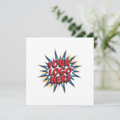 Logo en aangepaste tekst uploaden Modern Simple Bedankkaart (Staand voorkant)