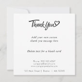 Logo en aangepaste tekst uploaden Modern Simple Bedankkaart (Achterkant)