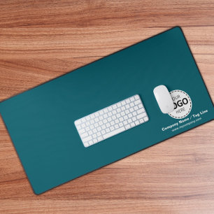 Logo en Bedrijfsgegevens Custom Blauwgroen Desk Ma Bureaumat