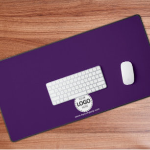 Logo en Bedrijfsgegevens Custom Paarse Desk Mat