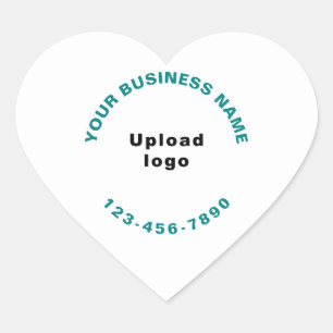 Logo en Blauwgroen Groen Bedrijfs Naam en Aantal v Hart Sticker