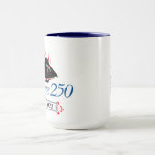Logo en italique DAR Gaspee250 sur Mug de café (Centre)